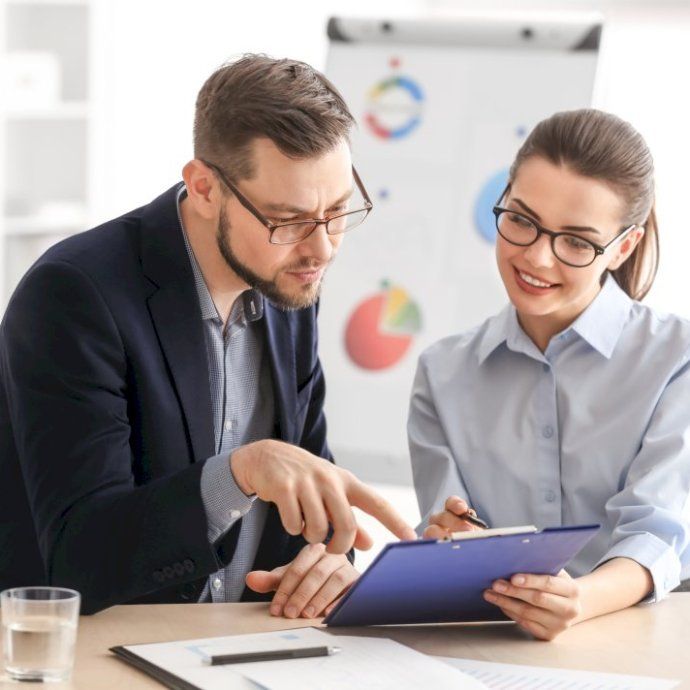 Leadership team discussing financial strategy during a workshop